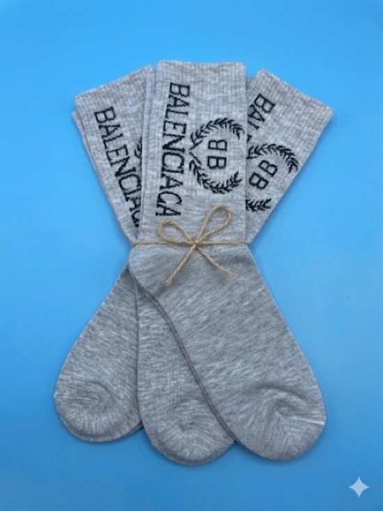 Balenciaga Other - 3 Pack Balenciaga Gray Crew Socks with Black Logo